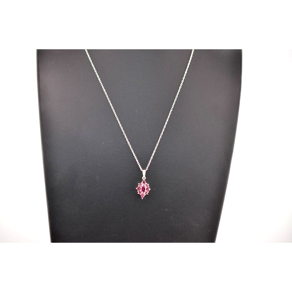 Vintage 925 Sterling Silver Amethyst Pendant Necklace